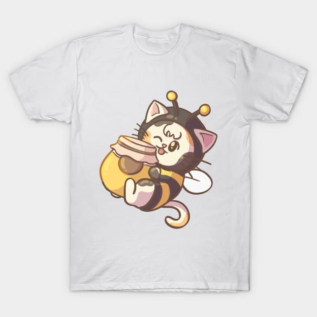 Bee Cat T-Shirt by AlexBrushes